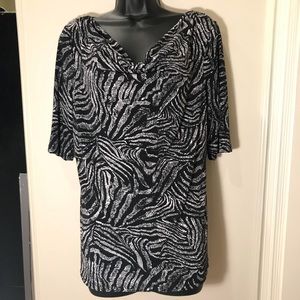 Kenneth Cole Reaction Black and White Zebra Top